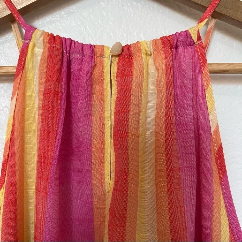 2/$30 Mlle Gabrielle maxi high-low haulter tiered dress multicolored. SZ S - Picture 7 of 15